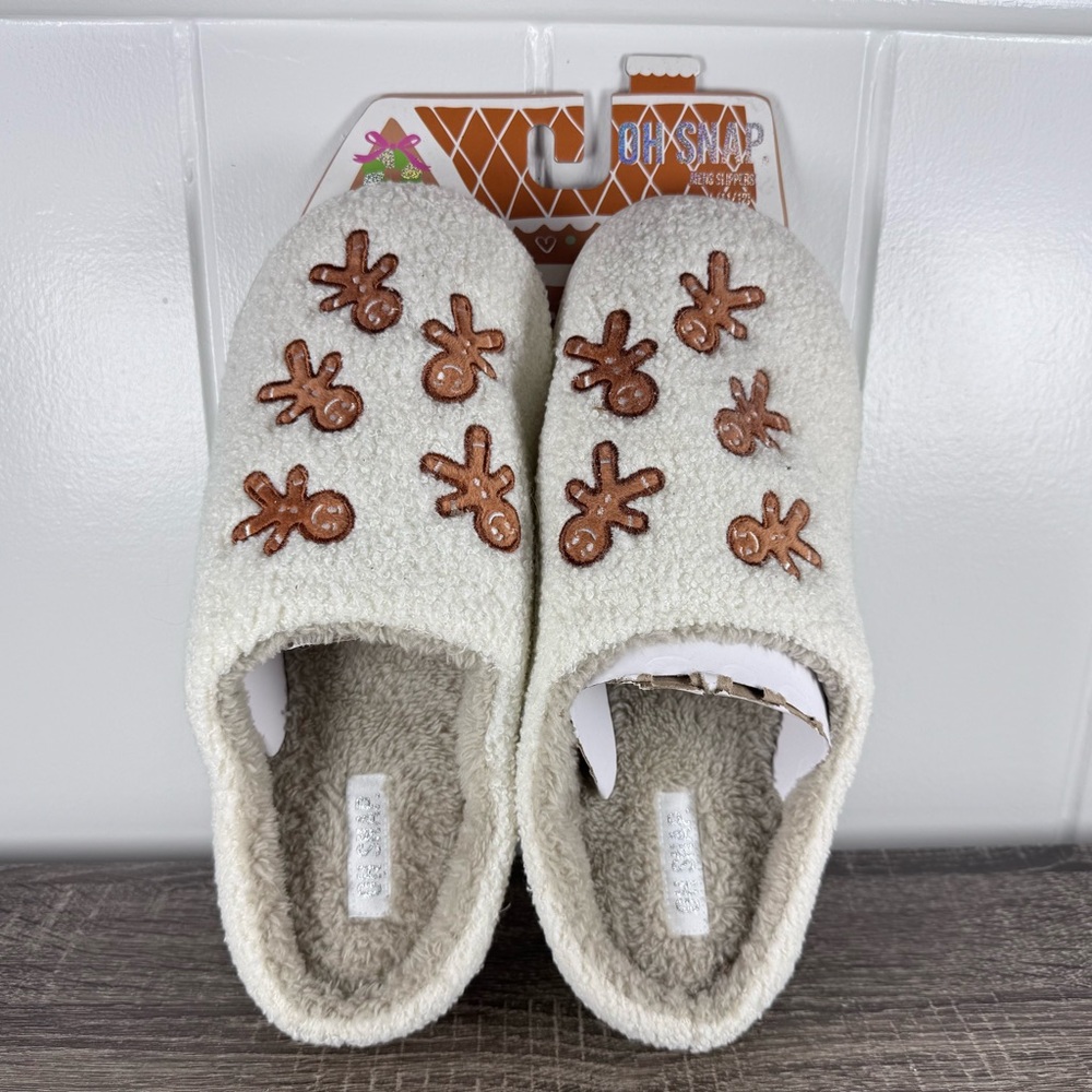 NEW Oh Snap Gingerbread Men Christmas Slippers Men's 11/12